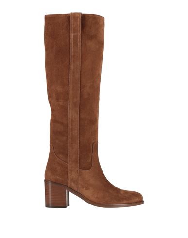 Shop Via Roma 15 Woman Boot Camel Size 8 Leather In Beige