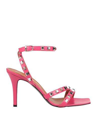 Shop Via Roma 15 Woman Sandals Fuchsia Size 10 Leather In Pink