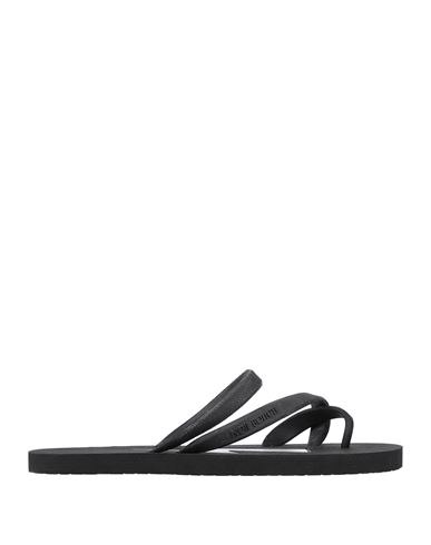 Neil Barrett Woman Thong Sandal Black Size 8 Natural Rubber In Black