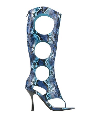 JEFFREY CAMPBELL JEFFREY CAMPBELL WOMAN THONG SANDAL BLUE SIZE 5 TEXTILE FIBERS