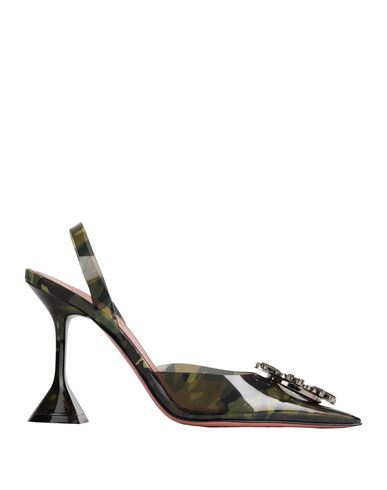 Amina Muaddi Woman Pumps Military Green Size 7 Plastic In Green