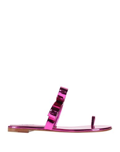 Nicolo' Beretta Nicolò Beretta Woman Thong Sandal Magenta Size 8 Textile Fibers In Magenta