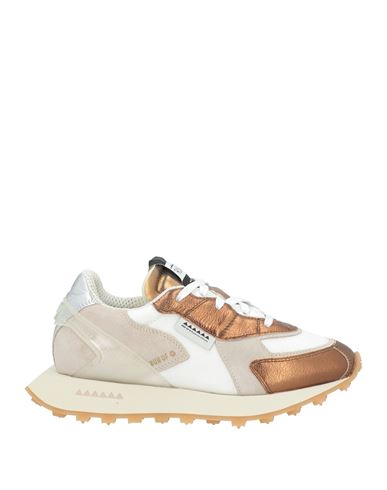 Run Of Woman Sneakers Bronze Size 8 Leather, Textile Fibers
