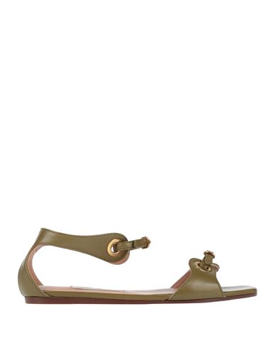 L'autre Chose L' Autre Chose Woman Sandals Military Green Size 5 Leather In Green
