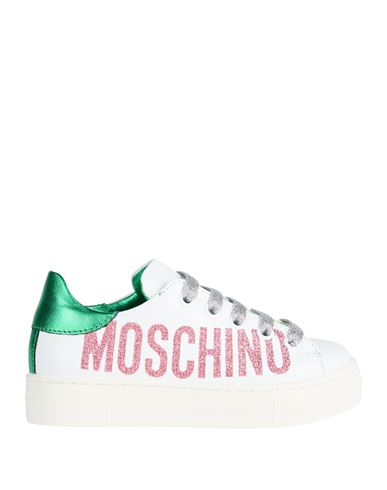 Moschino Teen Woman Sneakers White Size 12c Leather In White