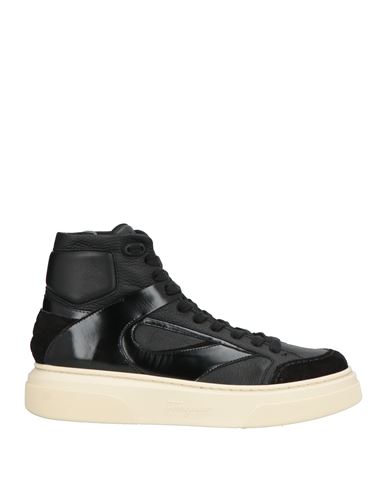 Ferragamo Cassio Leather High-top Sneakers In Black