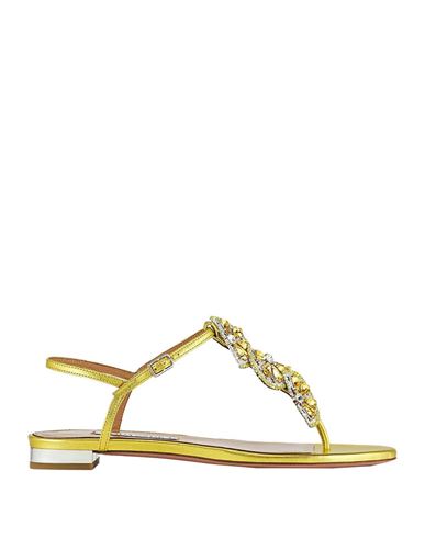 Woman Sandals Pastel yellow Size 8 Leather