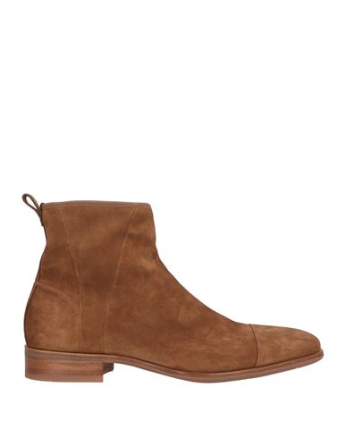 Santoni Man Ankle Boots Camel Size 11.5 Leather In Nude