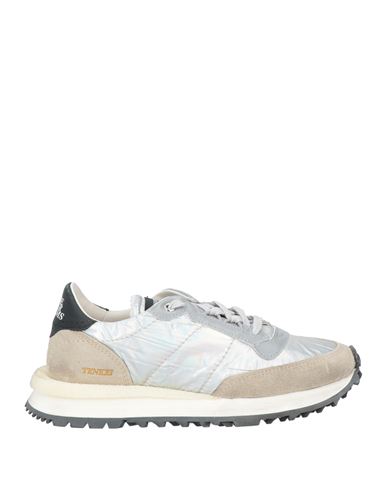 Hidnander Woman Sneakers Silver Size 6 Leather, Textile Fibers