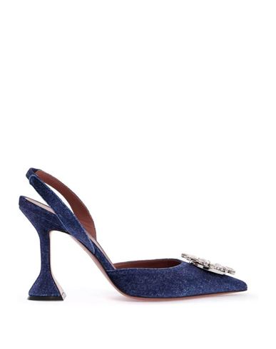 Amina Muaddi Velvet Slingback Beg In Blue