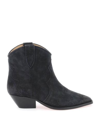 Isabel Marant Dewina Distressed Suede Ankle Boots In Black