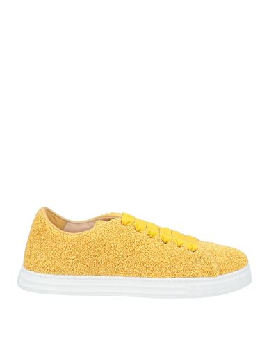 Agl Attilio Giusti Leombruni Agl Woman Sneakers Yellow Size 8 Leather, Textile Fibers In Yellow