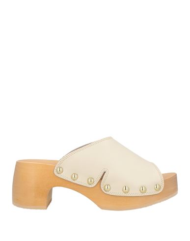 Scholl Woman Mules & Clogs Off White Size 8 Leather In Gold