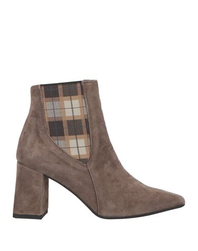 Martina Woman Ankle Boots Khaki Size 8 Leather In Beige
