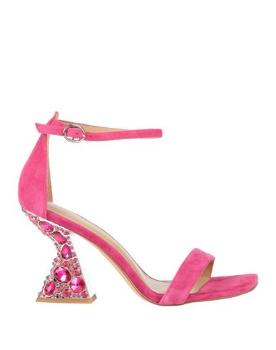 Alma En Pena . Woman Sandals Fuchsia Size 8 Leather In Pink
