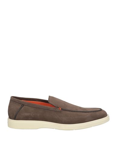 Santoni Man Loafers Dark Brown Size 9 Leather In Brown