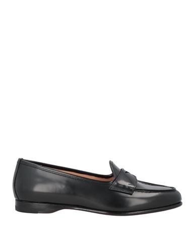 Santoni Woman Loafers Black Size 8 Leather In Black