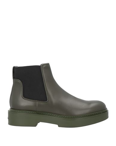 Santoni Woman Ankle Boots Military Green Size 8 Leather In Green