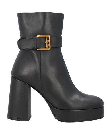 Bruno Premi Woman Ankle Boots Black Size 8 Leather In Black