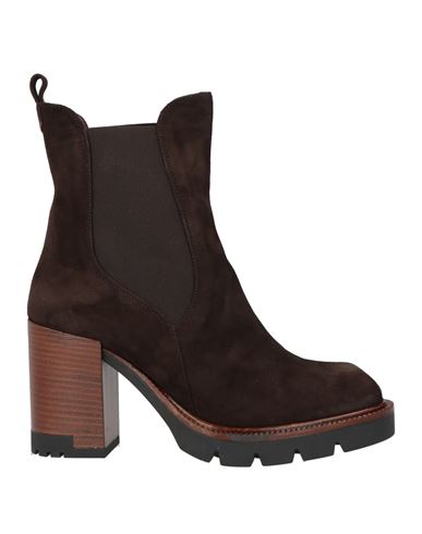 L'amour By Albano Woman Ankle Boots Dark Brown Size 6 Leather