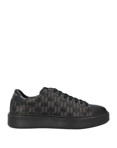 Karl Lagerfeld Man Sneakers Black Size 9 Leather In Black