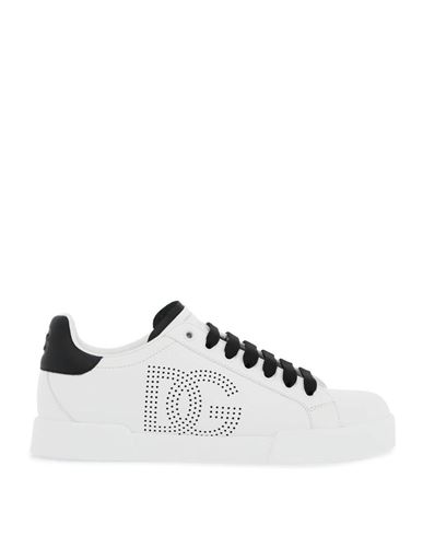 Dolce & Gabbana Portofino Leather Sneakers In White