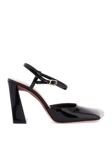 Amina Muaddi 'charlotte Patent Leather Dã©col In Black