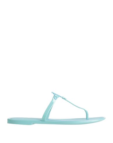 Tory Burch Woman Thong Sandal Turquoise Size 8 Rubber In Blue