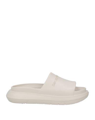 Emporio Armani Man Sandals Taupe Size 9 Rubber In Grey