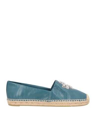 Tory Burch Eleanor Leather Espadrilles Flat Shoes In Green