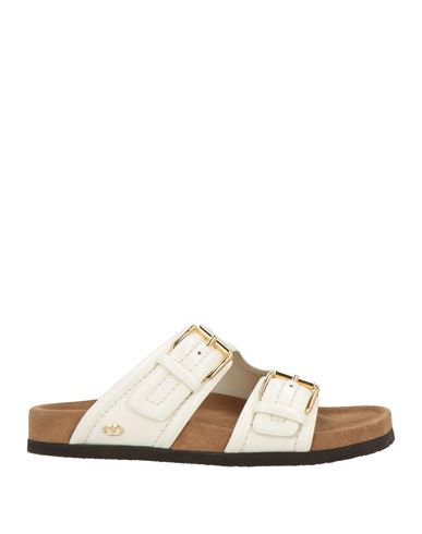 Valentino Garavani Fussfriend Calfskin Slide Sandal 30 Mm Woman Ivory 39.5 In White