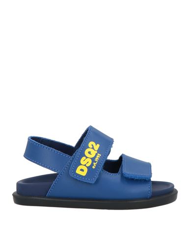 Dsquared2 Man Sandals Bright Blue Size 6c Leather In Blue