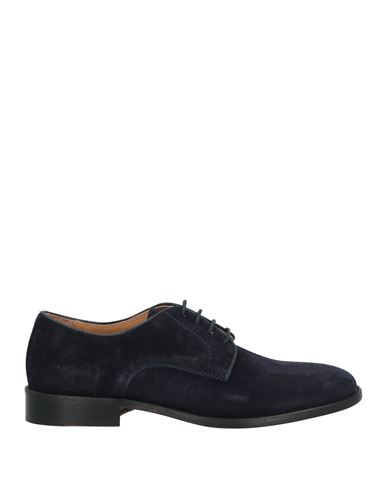 Paolo Da Ponte Man Lace-up Shoes Navy Size 6 Leather In Navy