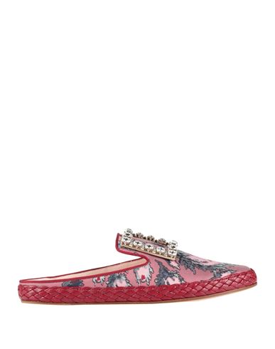 Roger Vivier Woman Mules & Clogs Garnet Size 7.5 Textile Fibers, Leather In Red