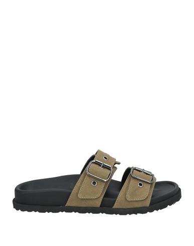 Msgm Woman Sandals Military Green Size 8 Textile Fibers In Green