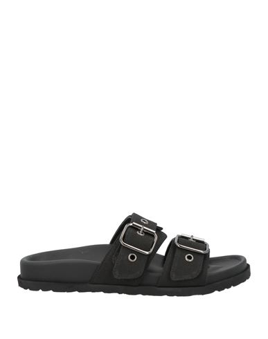 Msgm Woman Sandals Black Size 8 Textile Fibers In Black