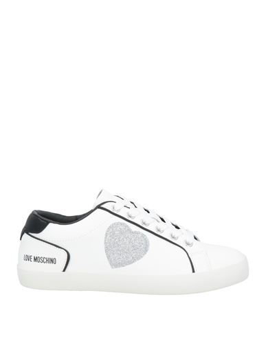 Love Moschino Woman Sneakers White Size 8 Leather, Rubber In White