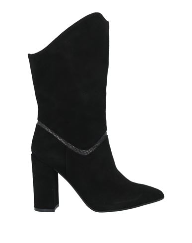 Martina Woman Ankle Boots Black Size 7 Leather In Black