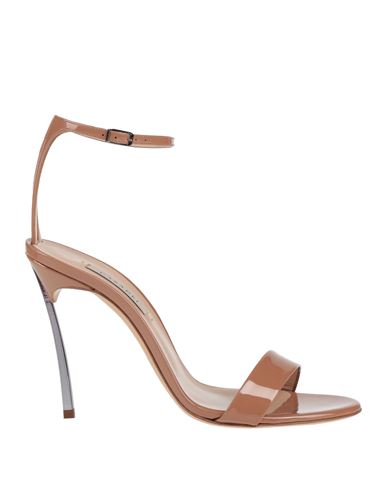 Casadei Woman Sandals Camel Size 8 Leather, Pvc - Polyvinyl Chloride In Beige
