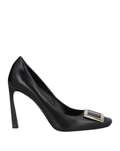 Roger Vivier Patent Leather Belle Vivier Pumps With Maxi Buckle 8cm In Black
