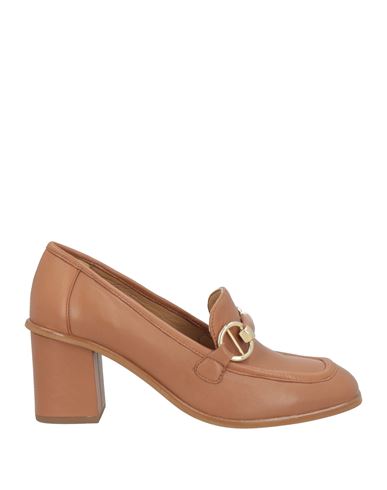 Shop Paola Ferri Woman Loafers Tan Size 10 Leather In Brown