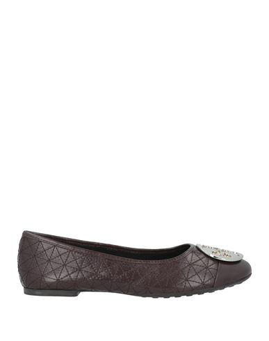 Tory Burch Woman Ballet Flats Dark Brown Size 6.5 Leather In Brown