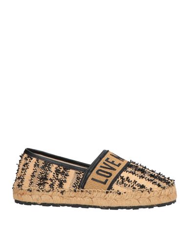 Love Moschino Woman Espadrilles Sand Size 8 Synthetic Raffia In Beige