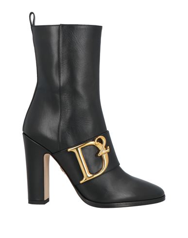 Dsquared2 Woman Ankle Boots Black Size 8 Leather In Black