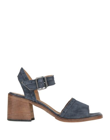 Moma Woman Sandals Navy Size 8 Leather In Navy