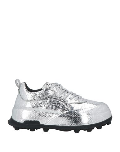 JIL SANDER JIL SANDER WOMAN SNEAKERS SILVER SIZE 8 LEATHER 