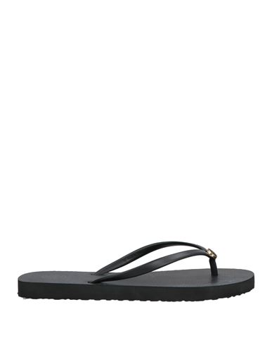 Tory Burch Woman Thong Sandal Black Size 8 Rubber In Black