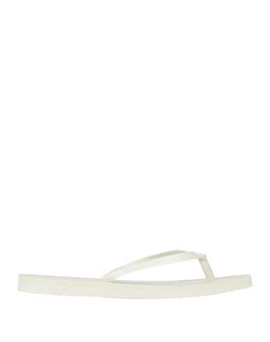 Tory Burch Woman Thong Sandal Ivory Size 5 Rubber In White