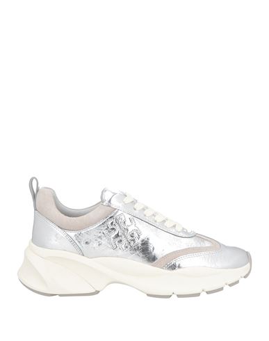 Tory Burch Woman Sneakers Silver Size 8 Leather In Silver