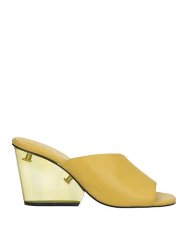 Tory Burch Woman Sandals Mustard Size 8 Leather, Pvc - Polyvinyl Chloride In Yellow